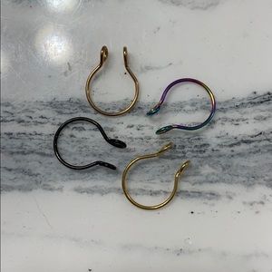 Fake septum bull ring piercings multicolor
